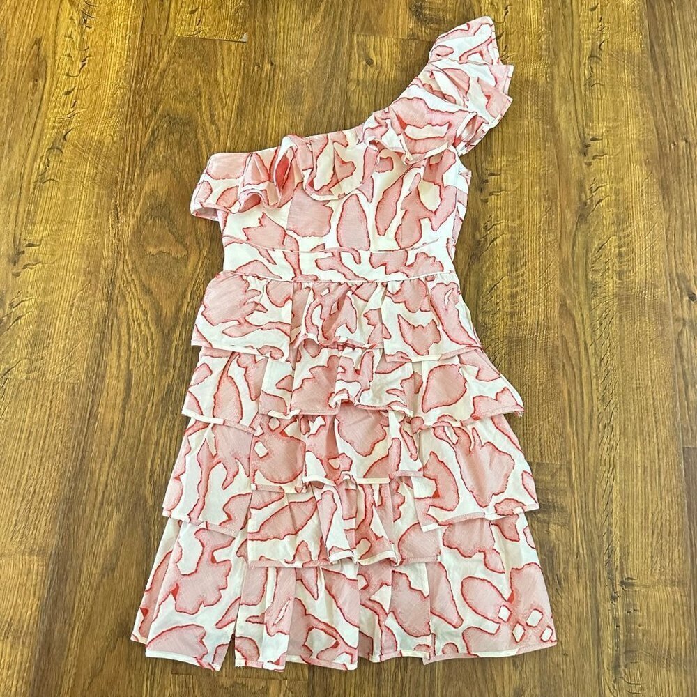 NWT Cynthia Steffe geometric print ruffle dress mini